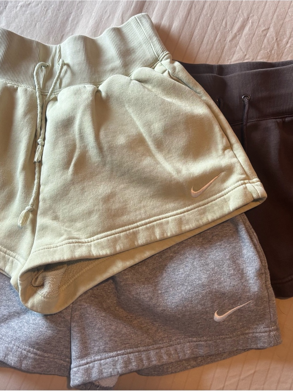 Nike Girls' Light Green, Gray & Black Shorts Trio